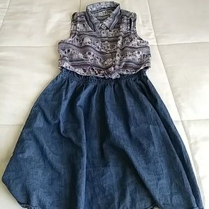 Girls Denim elephant dress